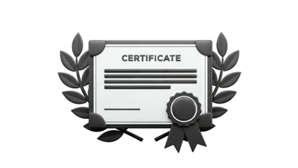 3D Certificate with Laurel Wreath