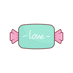 candy with love massage wrapper cartoon cute for valentine 