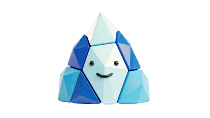 Cute Geometric Character with Smiling Face