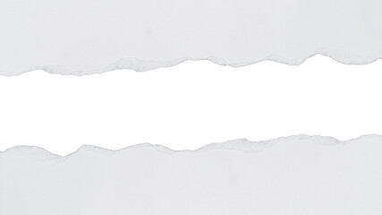 Torn rip white paper with uneven texture edges.document or newspaper mockup. png illustration isolated.