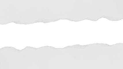 Torn rip white paper with uneven texture edges.document or newspaper mockup. png illustration isolated.