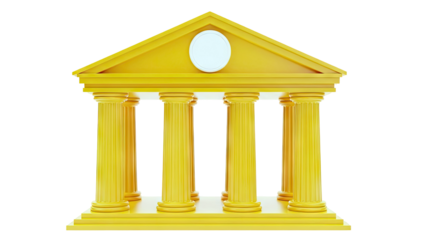 Golden Bank Building with Columns