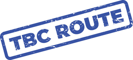 Blue TBC Route Stamp on White Background © MST