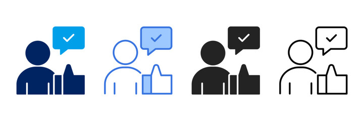 Credibility  Icon Set Different Style Collection. 