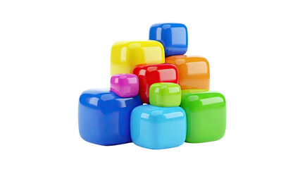 Stack of Colorful Rounded Cubes