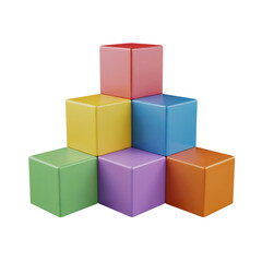 Obraz premium Colorful Cubes Stacked | Minimal 3D Render