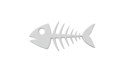 White 3D Fish Skeleton Icon