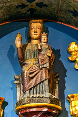 Fototapeta premium Interior of the church Notre Dame du Bon Port in the mountain village Gavarnie-Gedre in Hautes-Pyrenees, France.