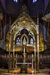 Obraz premium Interior of the Cathedral Saint Mary, Catedral Metropolitana de Santa Maria la Real in Pamplona, Navarre, Spain.