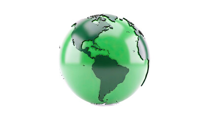 Green Earth Globe with Americas Visible