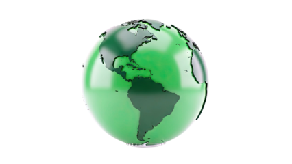 Green Earth Globe with Americas Visible