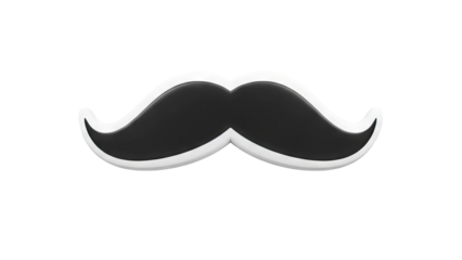 3D Rendered Black Mustache Icon