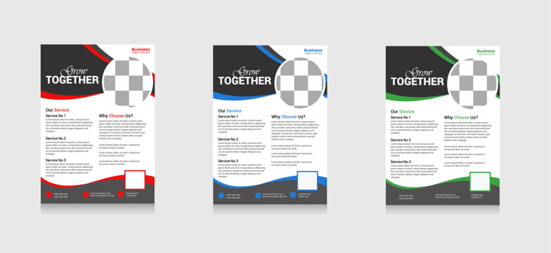 Corporate templates of a4 flyer, Flyer template layout design. business flyer, flier mockup in bright colors. perfect for creative professional business.