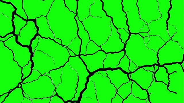 Earthquake Cracking Ground Effect with Green Screen Chroma Key