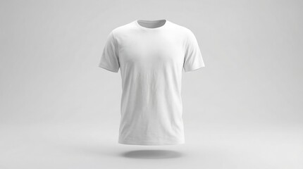 White t-shirt on a plain background for fashion design