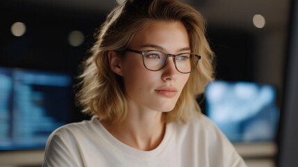 IT specialists review detailed data logs to locate errors caused by broken software or hardware components, emphasizing monitoring and system reliability. cinematic color correction, natural uneven