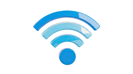3D Blue Wi-Fi Symbol