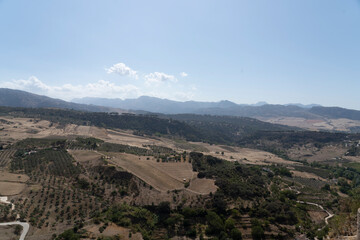 Scenic view of hills and valleys in Málaga.. Málaga, Spain
