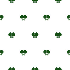 Fototapeta premium Park Bench with tree seamless pattern isolated on white background