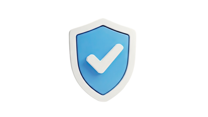 3D Shield with Check Mark Icon