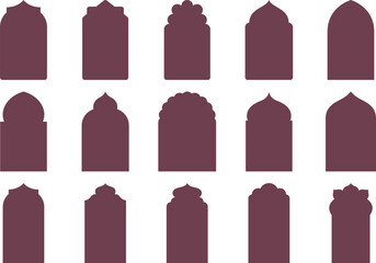 Islamic Arch and Window Silhouettes Collection shape