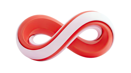 Abstract Infinity Symbol with Red and Pink Ribbons