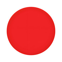Red round shape circle with smooth edges isolated on transparent background