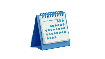 Blue Desk Calendar with Blue Dots