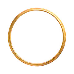 solid gold ring with smooth polished surface and perfect round shape on transparent background 