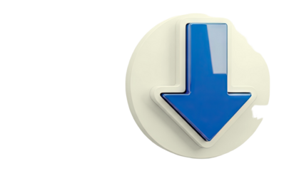 3D blue arrow pointing down inside a white circle icon