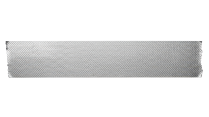Blank duct tape strip mockup silver fabric mesh texture straight layout heavy duty look isolated on white background