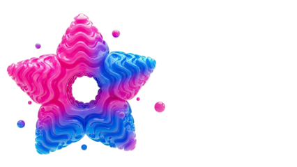 Abstract Star Shape with Pink and Blue Gradient