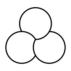Three overlapping circles outline diagram minimal geometric venn