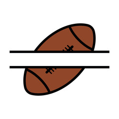 Banner American football ball with bold black slicing lines