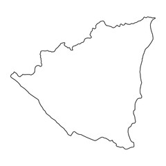 Nicaragua country outline map icon for geography and education use