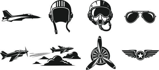 Military aviation icons and symbols © mdtaher
