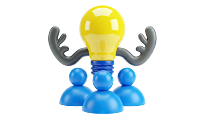 3D Idea Symbol with People