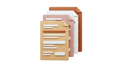 3D Stack of Documents with Text Placeholders