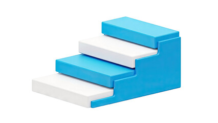 3D Rendered Blue and White Steps