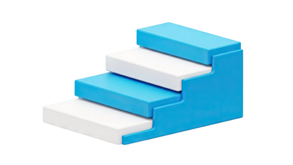 3D Rendered Blue and White Steps