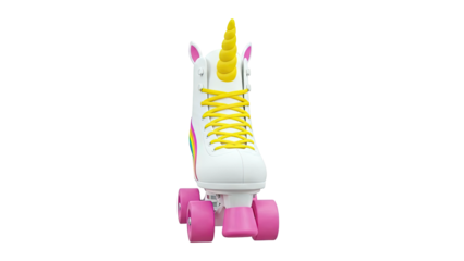 White Roller Skate with Unicorn Design