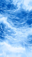 Obraz premium Serene watercolor ocean illustration evokes depth swirling blues create artistic beauty for editorial use