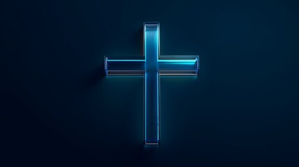 Modern faith meets technology a glowing cross symbolizes hope in a digital future concept