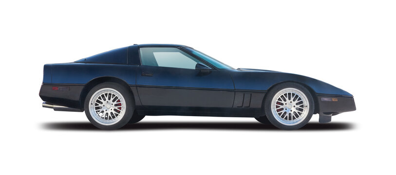 Classic Chevrolet Corvette C4 Sports Car Isolated on White Background