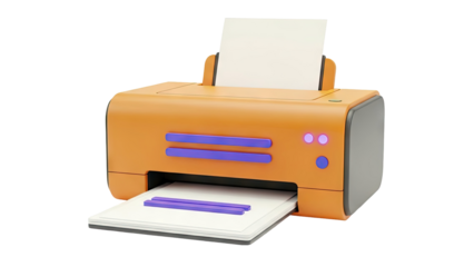 Orange 3D Printer with Paper