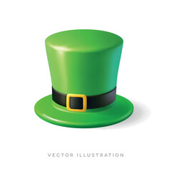 Obraz premium 3d leprechaun hat. Irish casino slot icon. Lucky charm render. St. Patricks day illustration