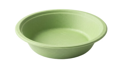 Light green empty bowl isolated PNG, round container for food preparation and serving on transparent background, kitchenware