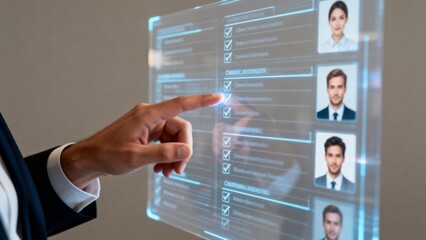 Person interacting with a digital interface