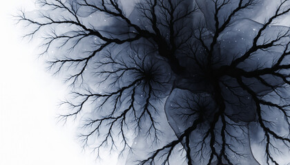 Abstract backgrounds featuring dark branching patterns resembling tree roots or veins on monochrome gradient