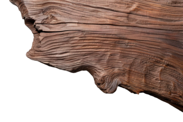 Wooden table shows a detailed view of its grain pattern on a transparent background. This element can be used for various design and art projects without distractions